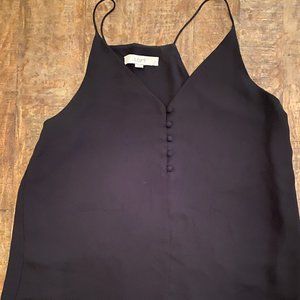 LOFT Black Tank Top with Buttons in Medium